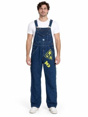 Berne 30x32 Custom Painted Denim Bib Overalls Utility Workwear Grunge Halloween